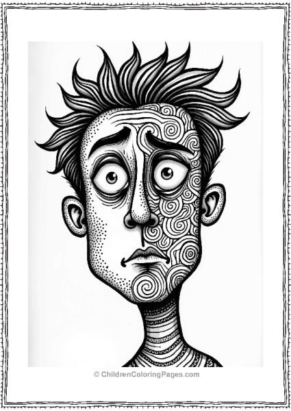 Confused Face Zentangle Patterns Free PDF Printable