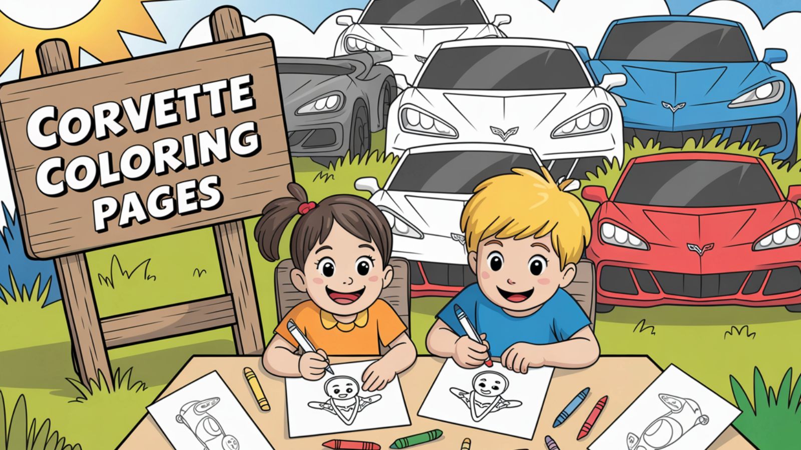 Corvette Coloring Pages – Free PDF Printables 🏁🏎🚗🏃‍♀️