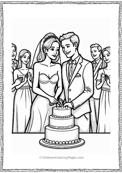 Couple Cutting Wedding Cake Free PDF Printable