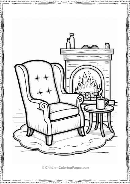 Cozy Armchair By The Fire Free PDF Printable