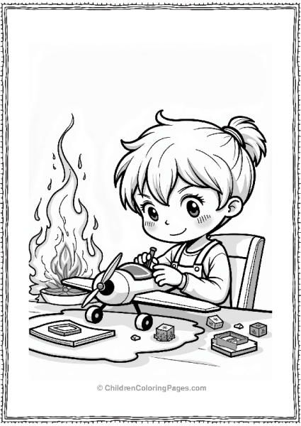 Cozy Character Building A Model Airplane Free PDF Printable