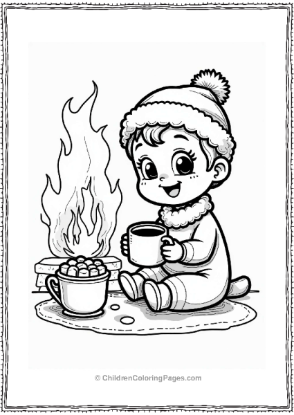 Cozy Character By The Fireplace Free PDF Printable