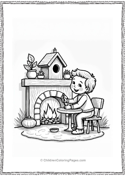 Cozy Character Decorating A Birdhouse Free PDF Printable
