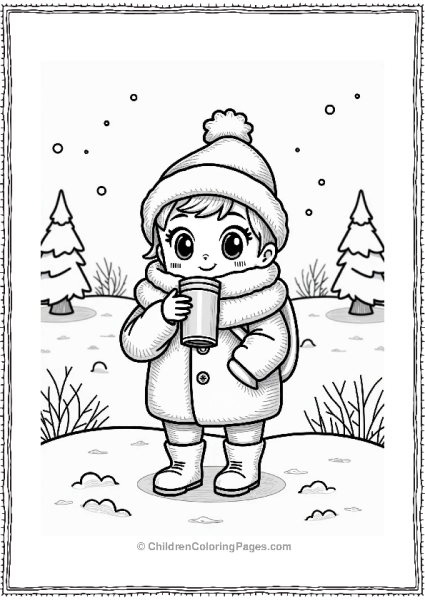 Cozy Character In A Snowy Landscape Free PDF Printable