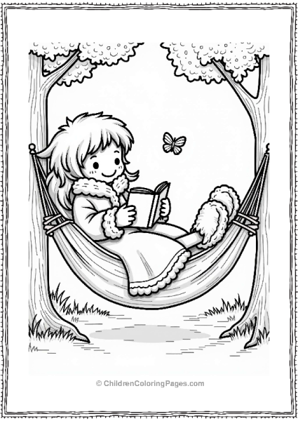 Cozy Character Lounging In A Hammock Free PDF Printable