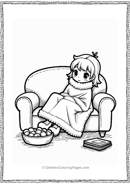 Cozy Character Lounging On A Couch Free PDF Printable