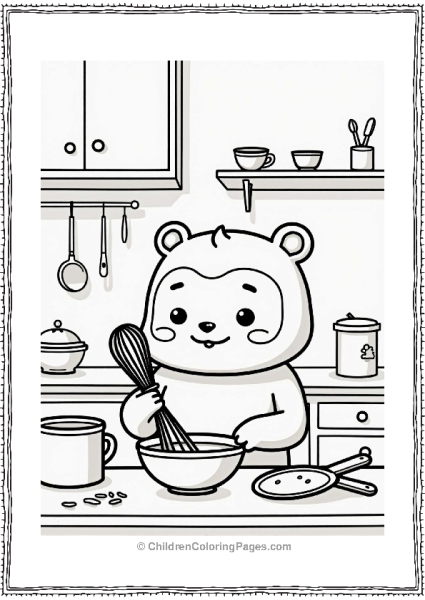 Cozy Character Making Matcha In The Kitchen Free PDF Printable