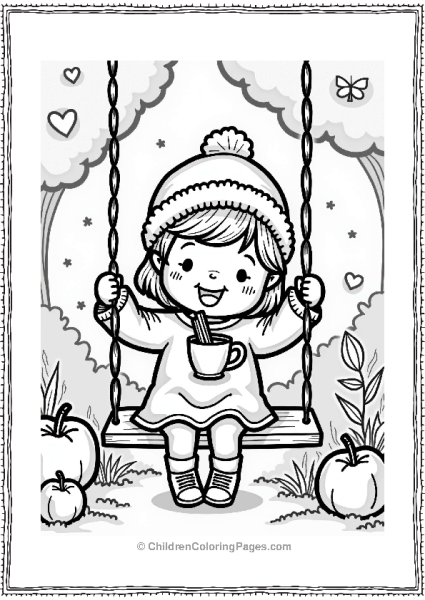 Cozy Character On A Garden Swing Free PDF Printable