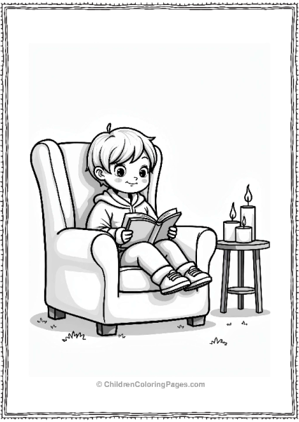 Cozy Character Reading By Candlelight Free PDF Printable