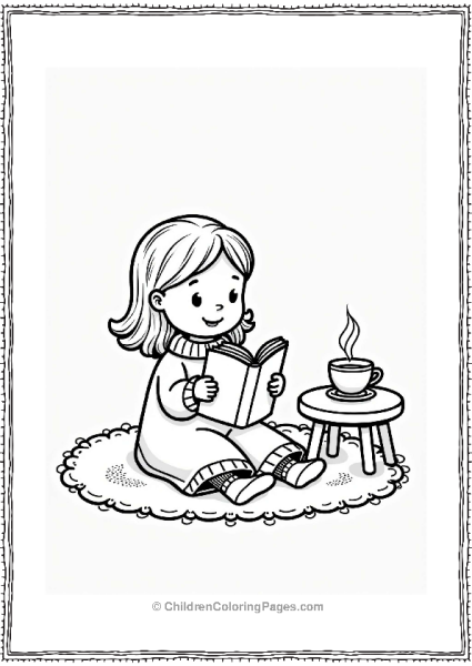 Cozy Character Reading With Tea Free PDF Printable