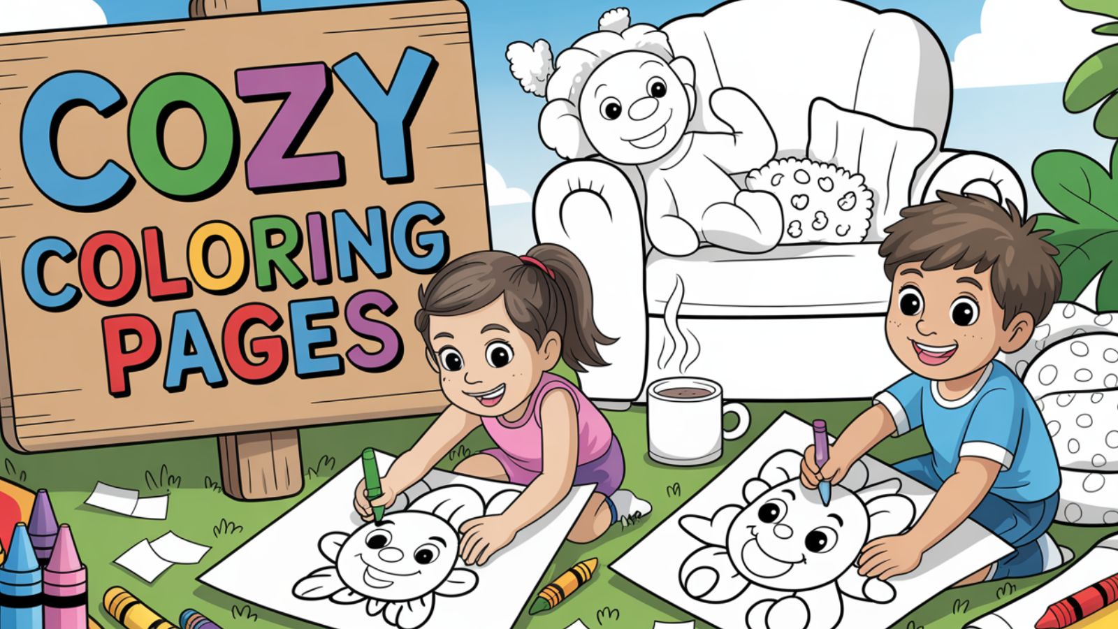 Cozy Coloring Pages – Free PDF Printables For Kids ☕🧣🌈