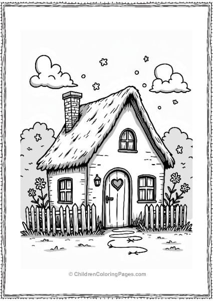 Cozy Cottage Surrounded By Flowers Free PDF Printable