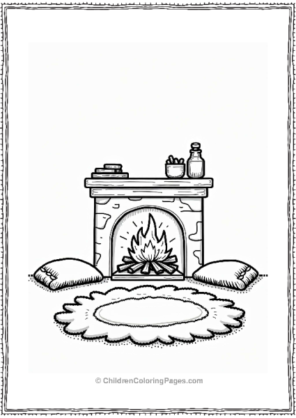 Cozy Fireplace Scene Free PDF Printable