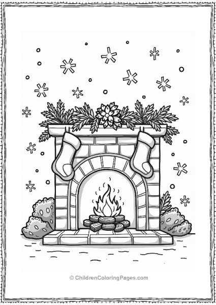 Cozy Fireplace With Stockings Free PDF Printable