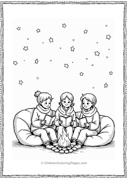 Cozy Friends Around A Campfire Free PDF Printable