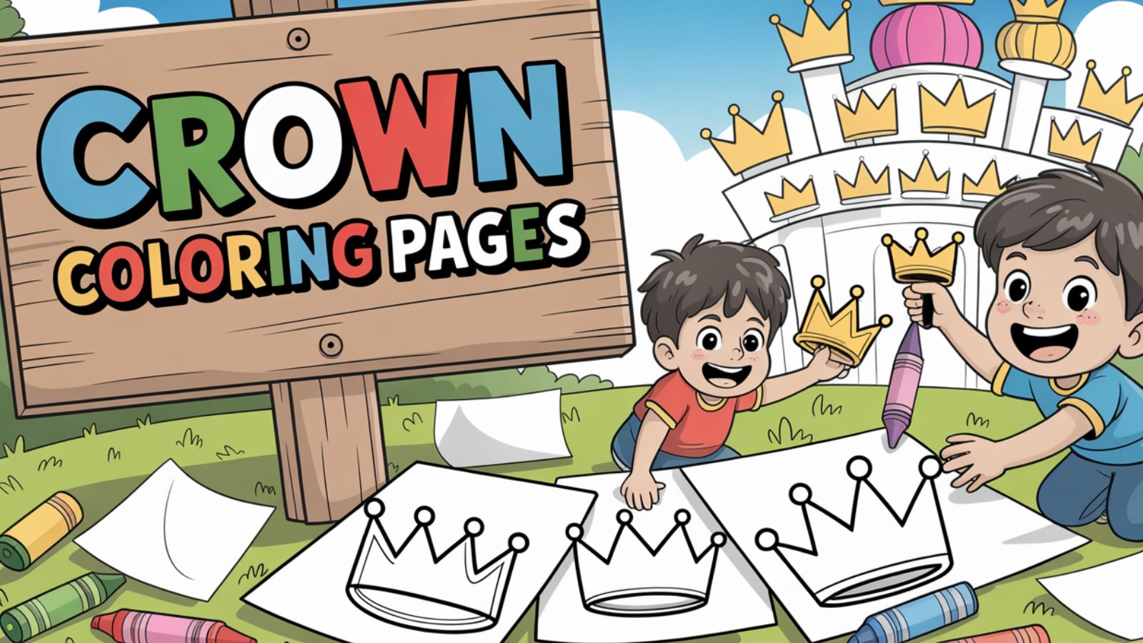 Crown Coloring Pages – Free PDF Printables 👑🎉