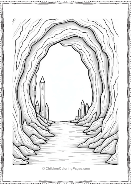 Crystal Cave Illustration Free PDF Printable