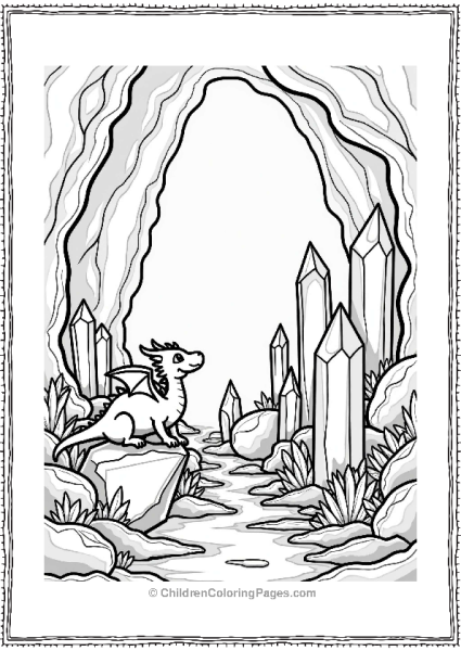 Crystal Cave With Friendly Dragon Free PDF Printable