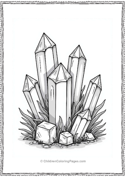 Crystal Cluster For Kids To Color Free PDF Printable