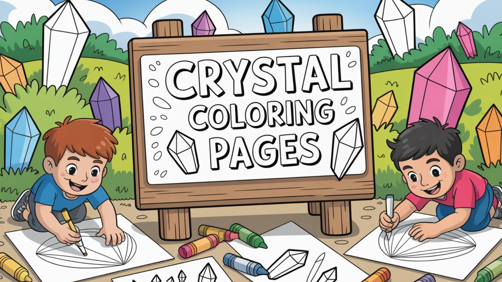 Crystal Coloring Pages – Free PDF Printables 💎🌈✨🌍