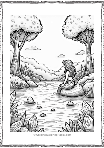 Crystal Lake With Mermaid Free PDF Printable