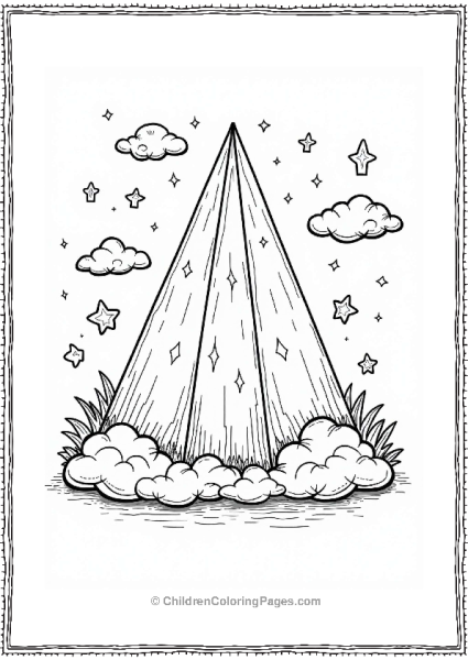 Crystal Pyramid With Clouds And Stars Free PDF Printable