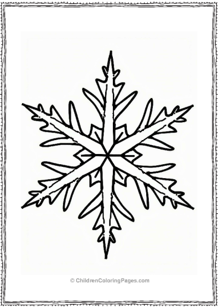 Crystal Snowflake Coloring Page Free PDF Printable
