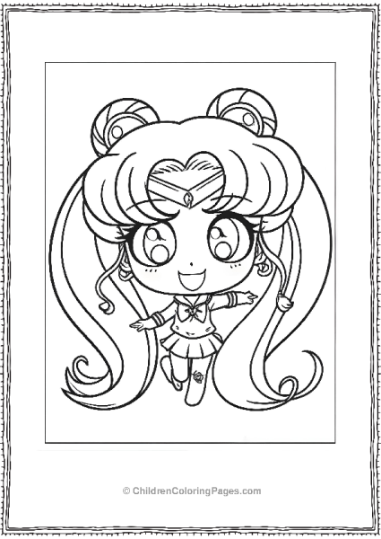 Cute Chibi Sailor Moon Coloring Page Free PDF Printable