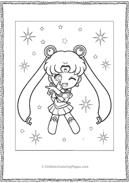 Cute Chibi Sailor Moon Girl Coloring Page Free PDF Printable