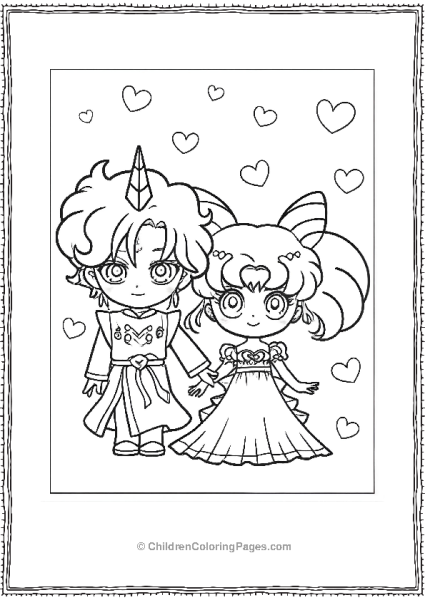 Cute Sailor Moon Love Coloring Page Free PDF Printable