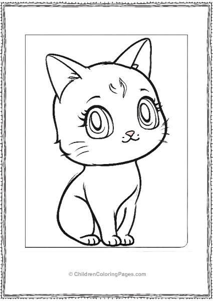 Cute White Cat With Sailor Moon Big Eyes Free PDF Printable