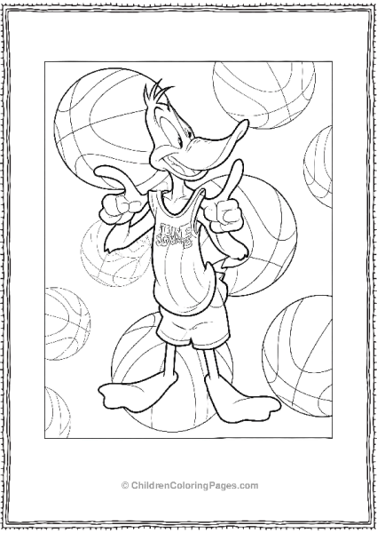 Daffy Duck Wearing Tune Squad Jersey Free PDF Printable