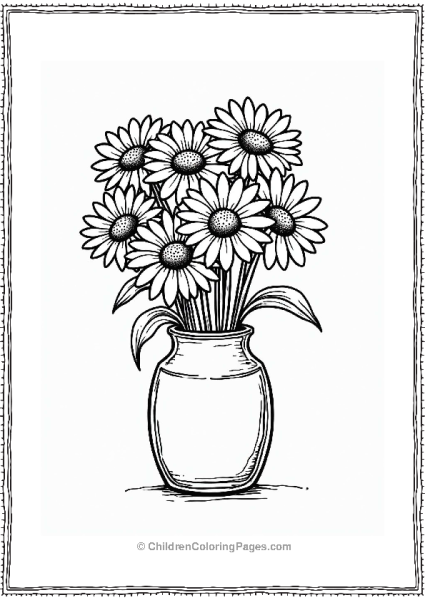 Daisy Bouquet In A Simple Vase Free PDF Printable