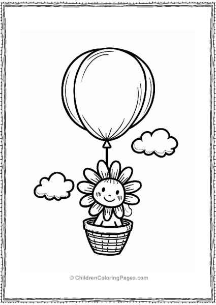 Daisy Floating In A Balloon Free PDF Printable
