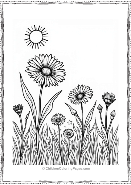 Daisy Garden Under A Sunny Sky Free PDF Printable