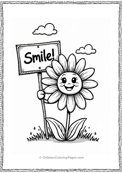 Daisy Holding A Smile Sign Free PDF Printable