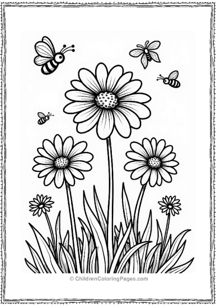 Daisy In A Flower Garden Free PDF Printable