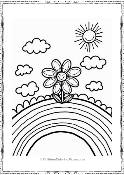 Daisy On A Rainbow Free PDF Printable