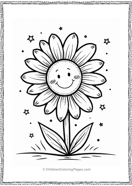 Daisy With A Smile And Stars Free PDF Printable