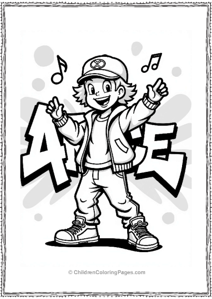 Dancing Character In Graffiti Style Free PDF Printable