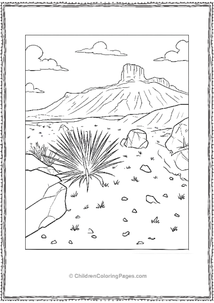Desert Landscape With Large Mountain In Texas Free PDF Printable