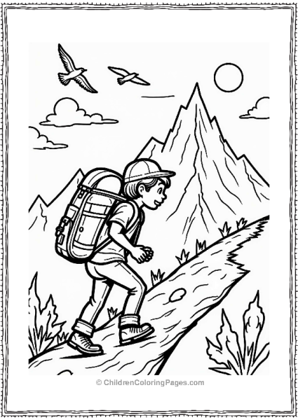 Disneyland Adventurer Climbing A Mountain Trail Free PDF Printable