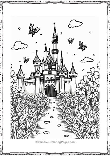 Disneyland Castle Garden Scene Free PDF Printable