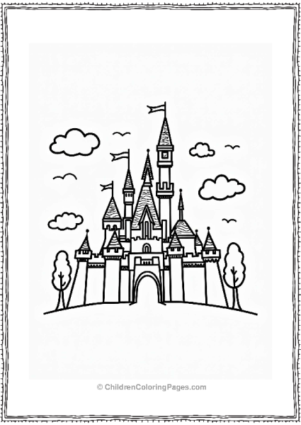 Disneyland Castle Illustration Free PDF Printable