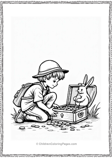Disneyland Child Explorer With Treasure Chest And Animals Free PDF Printable