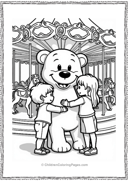 Disneyland Children With Stuffed Animal At Carousel Free PDF Printable