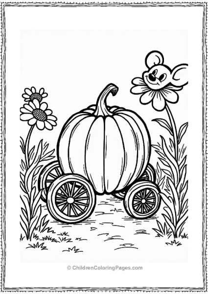 Disneyland Cinderella’s Pumpkin Carriage In A Flower Garden Free PDF Printable