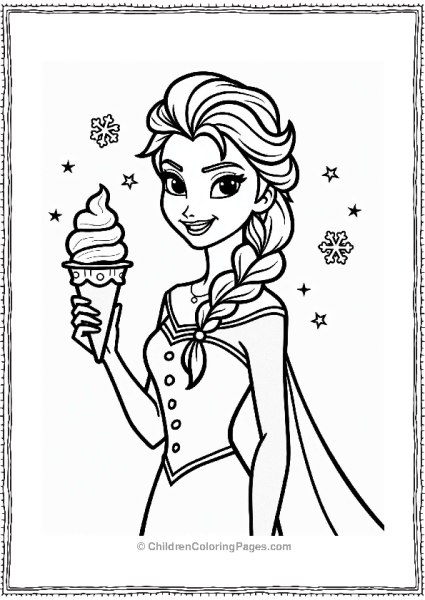 Disneyland Elsa With A Snow Cone Free PDF Printable