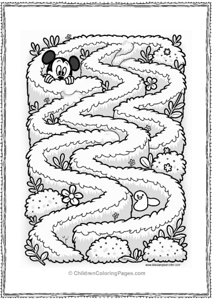 Disneyland Enchanted Hedge Maze With Cheerful Character Free PDF Printable