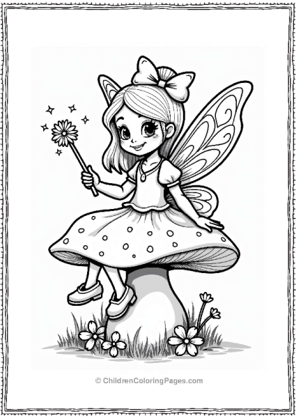Disneyland Fairy Girl On A Toadstool Free PDF Printable